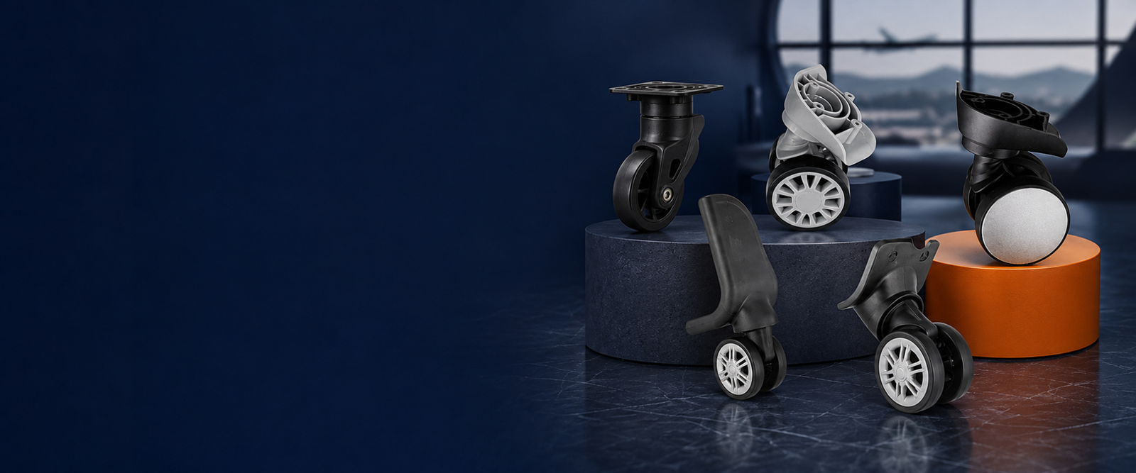 Strong bag wheels in multiple designs